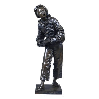 Late 19th Century Bronze By the Light of the Moon Sculpture from Bouret For Sale