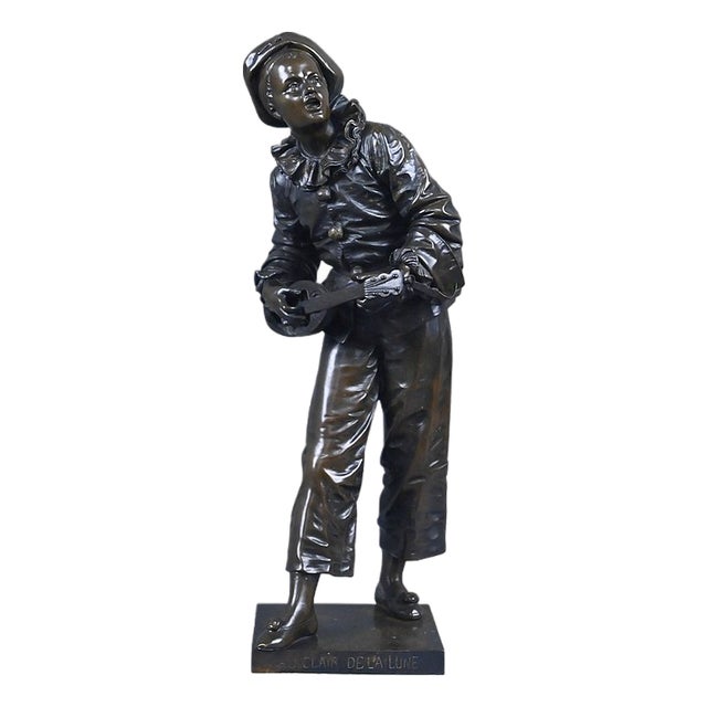 Late 19th Century Bronze By the Light of the Moon Sculpture from Bouret For Sale