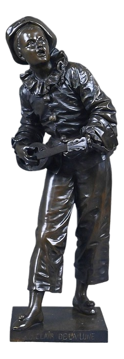 Late 19th Century Bronze By the Light of the Moon Sculpture from Bouret