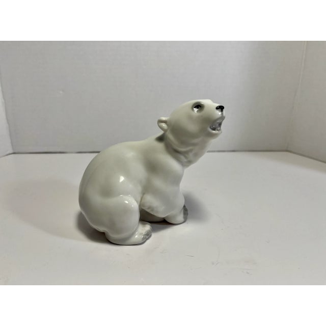 Ceramic Vintage Lomonosov Porcelain Polar Bear Figurine Made in Ussr For Sale - Image 7 of 7