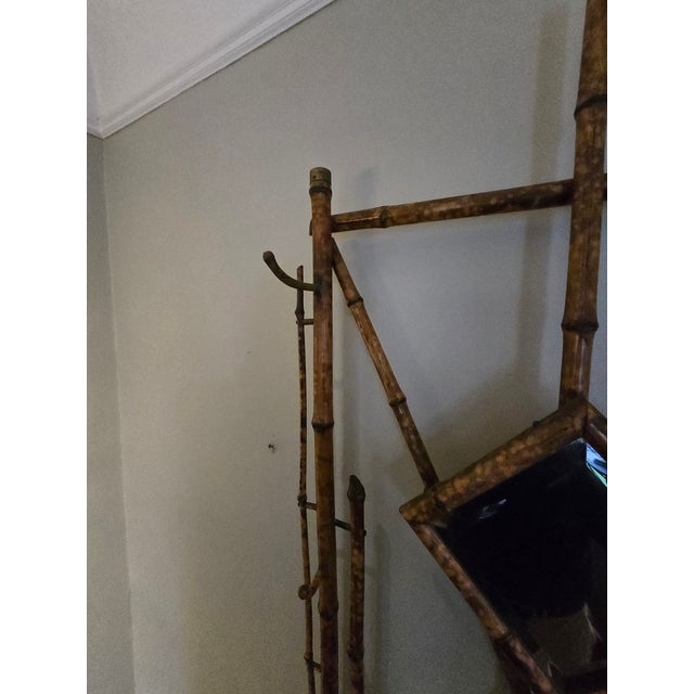 Burnt Umber 1920s Bamboo Hall Tree For Sale - Image 8 of 8