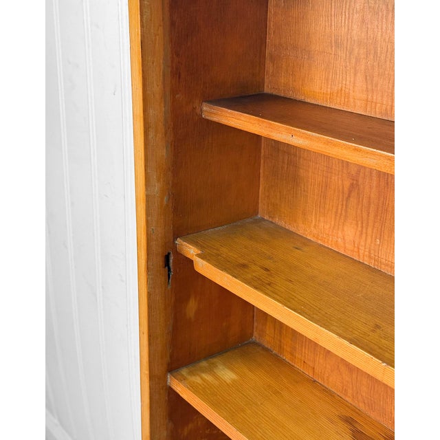 Antique Farmhouse Pine Wall Hanging Open Front Cabinet Shelf For Sale - Image 11 of 11