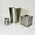 1990s Vintage Contemporary Modern Nickel Satin Finish Bathroom Wastebasket, Tissue Box Cover - Set of 3 For Sale - Image 4 of 10