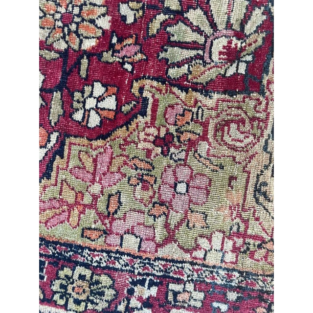 Persian Antique Persian Sage Green Kermanshah Rug 4.3 x 5.7 For Sale - Image 3 of 16