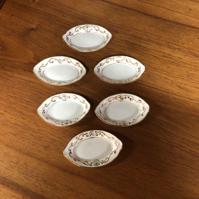 Early 20th Century Early 20th Century Nippon Gilt Moriage Celery With 6 Salts For Sale - Image 5 of 6