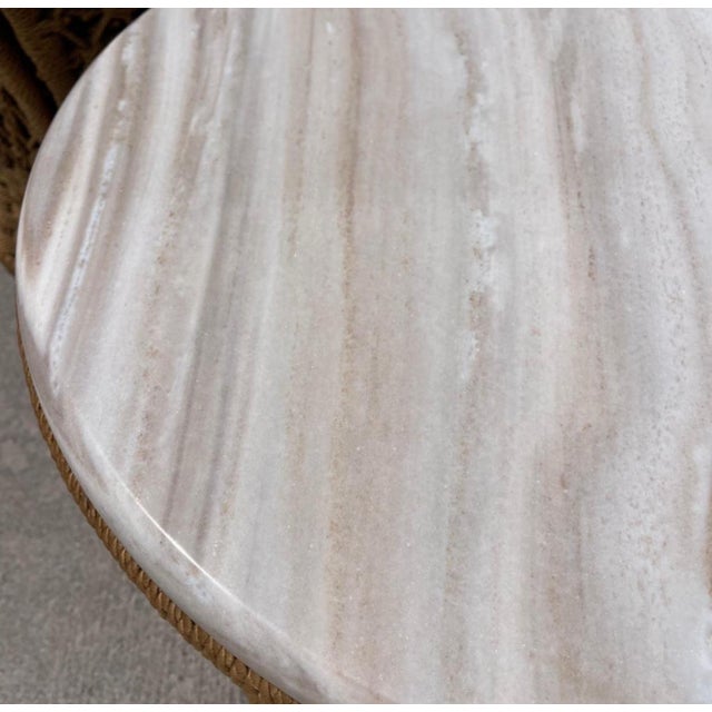 Modern Marzio Cecchi Studio Most Rope Travertine Top Side Tables or Nightstands, a Pair For Sale - Image 3 of 12
