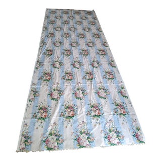 Designer Floral Striped Chintz Fabric 4 Yds For Sale