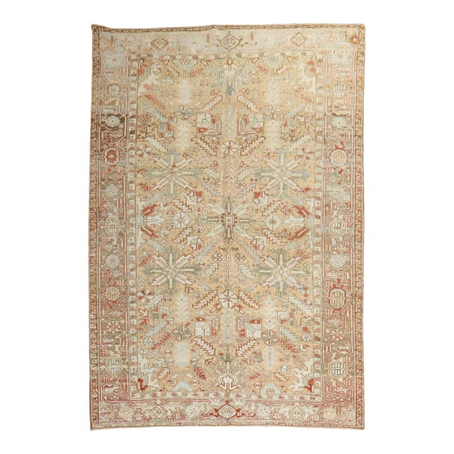 Antique Zabihi Collection Room Size Heriz Rug - 6'10" x 9'10" For Sale