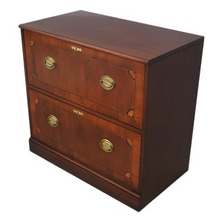 Hekman Mahogany Inlaid Executive 2 Drawer File Cabinet For Sale