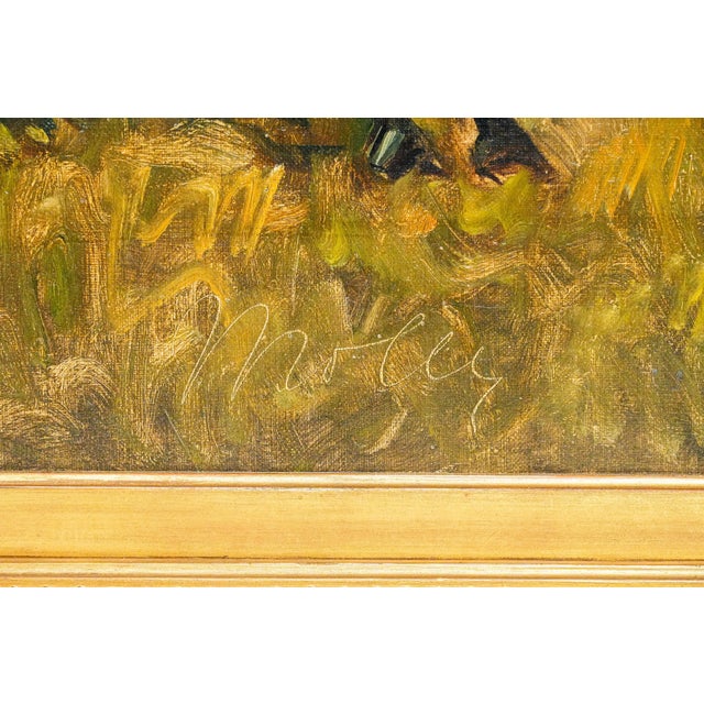 Wonderful Antique Oil Painting of Horse Signed Equestrian Portrait in Gilt Gesso Frame English Country Art For Sale - Image 11 of 13