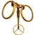 Metal 1960s Italian Tole Gilt Rope Three Ring Towel Holder For Sale - Image 7 of 8