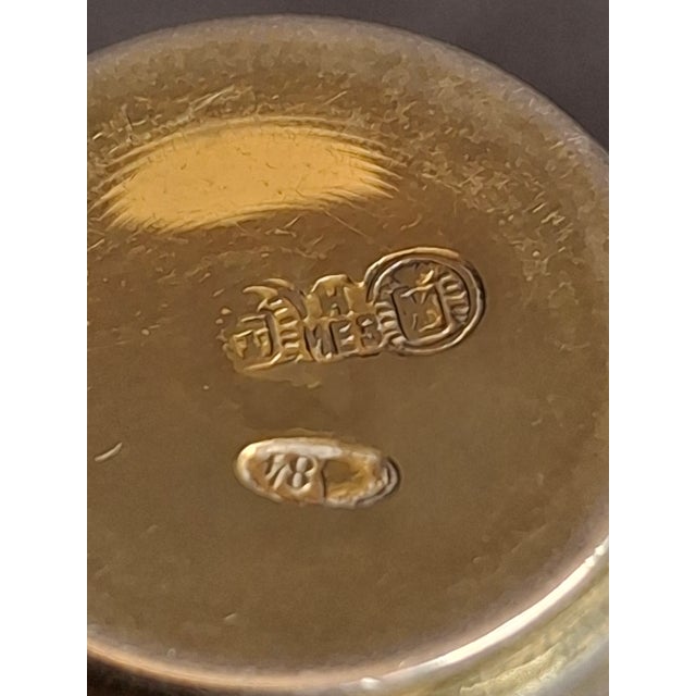 Silver Antique Russian 84 Silver Kiddush Cups Pair Heirs of Zakhoder Kiev 1908-1917 For Sale - Image 8 of 16
