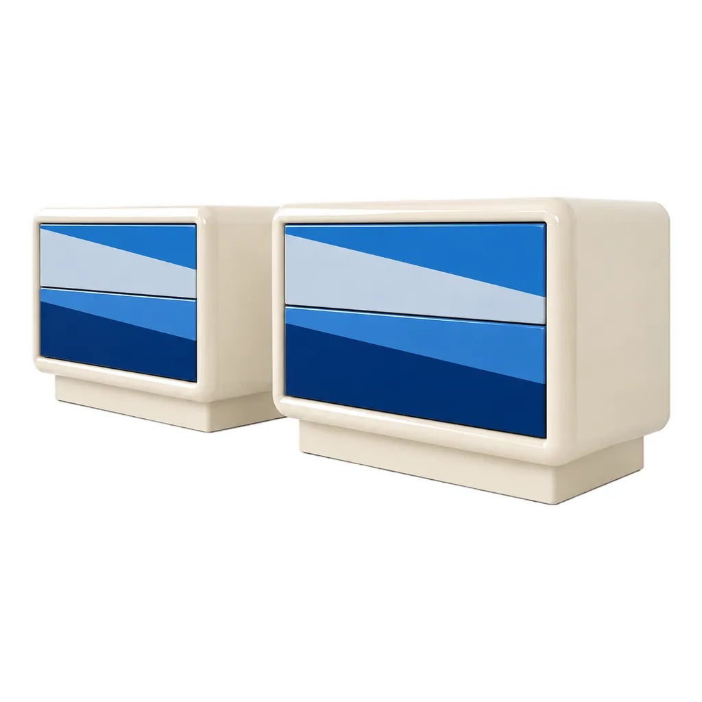 Mid Century Post Modern Set of Nightstands | Chairish