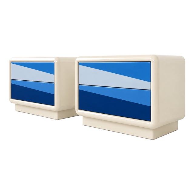 Mid Century Post Modern Set of Nightstands For Sale