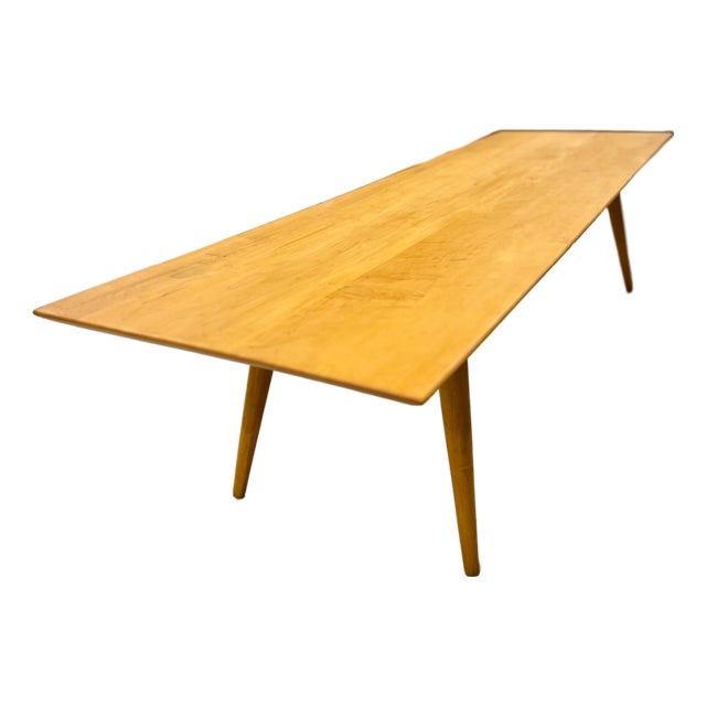 Unmarked + Refinished Paul McCobb Planner Group Maple Coffee Table | Platform Bench + Manufactured by Winchendon Furniture Company For Sale