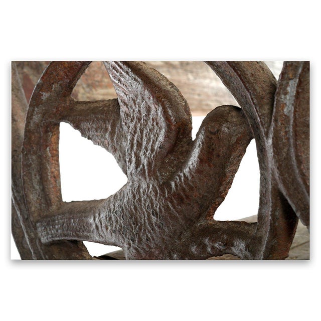 1940s Wood and Cast Iron Bench, 1940s For Sale - Image 5 of 6