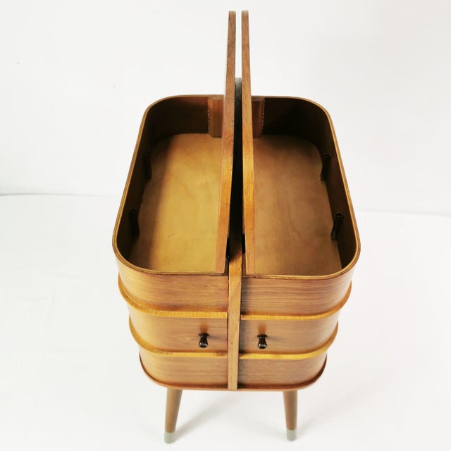 Wood Mid-Century Teak Sewing Organizer, 1960s For Sale - Image 7 of 15