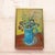 20th Century French Purple Flowers Painting by Robert Rodrigue features a vibrant still life with a blue pitcher filled...
