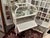 French Antique White Cane/Wood Mirrored Storage Table For Sale - Image 3 of 4