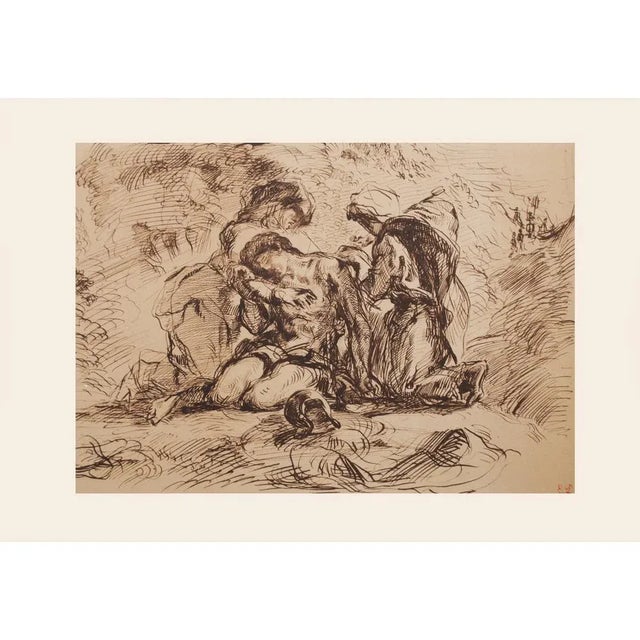 Printmaking Materials 1959 After Eugene Delacroix "St. Sebastian" Large Vintage Full-Color Print For Sale - Image 7 of 8