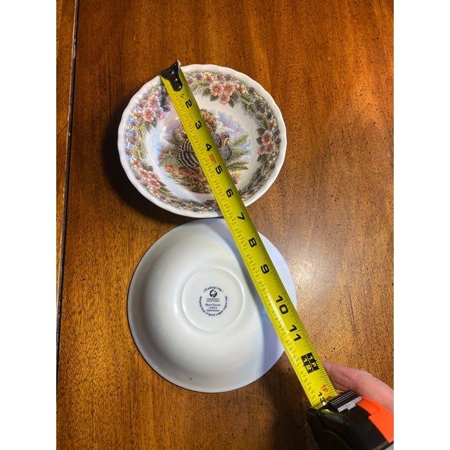 Almond 1980s 2 Churchill Thanksgiving 6 3/8” Bowls For Sale - Image 8 of 11
