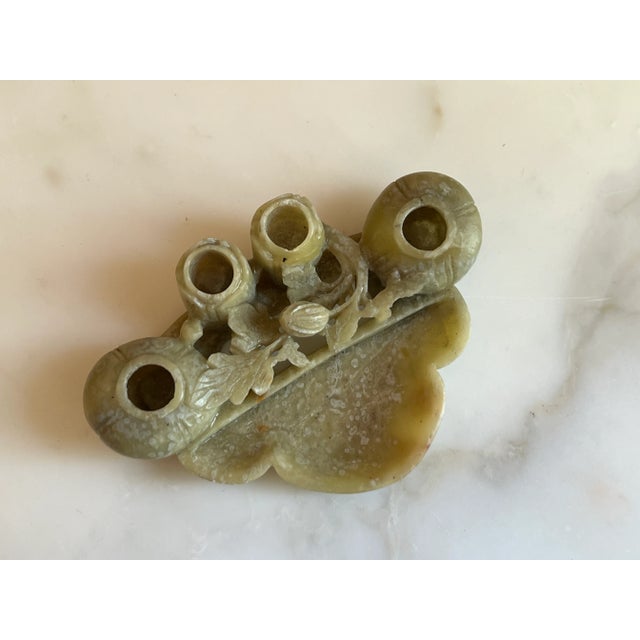 1970s Carved Soapstone Brush Pot for Calligraphy For Sale In Chicago - Image 6 of 7