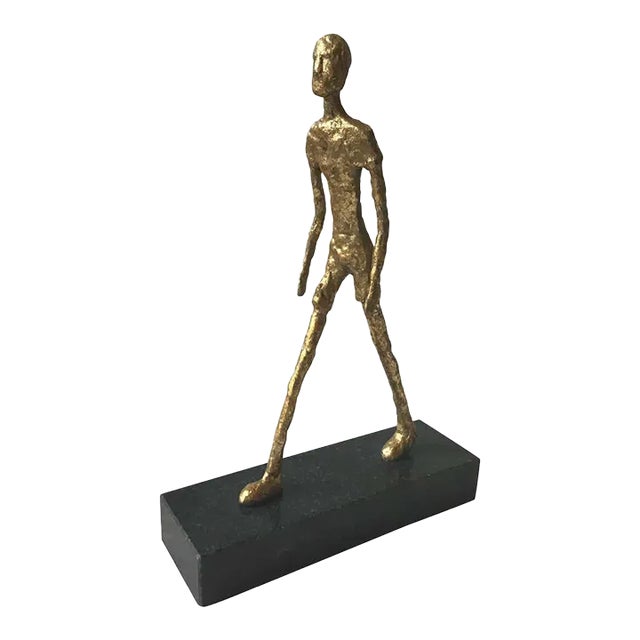 Contemporary Modern Gilt Iron Sculpture of Man For Sale