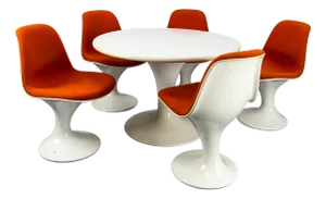 Space Age Dining Group with Table by Markus Farner & Walter Grunder for Herman Miller, 1960s, Set of 6