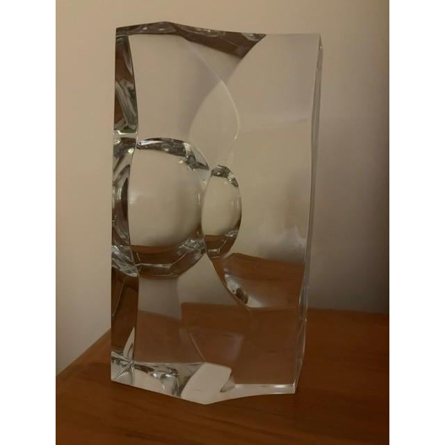 Mid-Century Modern 1970s Signed Orrefors Crystal Sculpture by Sven Palmqvist – Scandinavian Modern Art Glass For Sale - Image 3 of 6