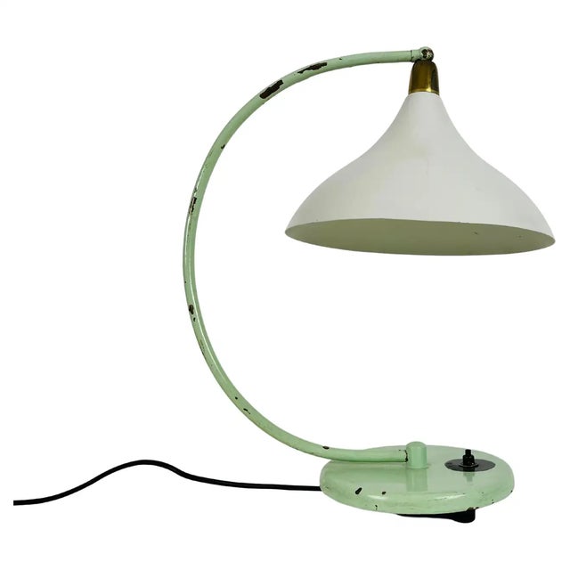 Italian Green Metal Table Lamp, 1960s, Italy For Sale - Image 12 of 12