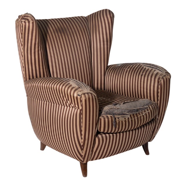 Armchairs in Original in Silk by Osvaldo Borsani, 1950s For Sale