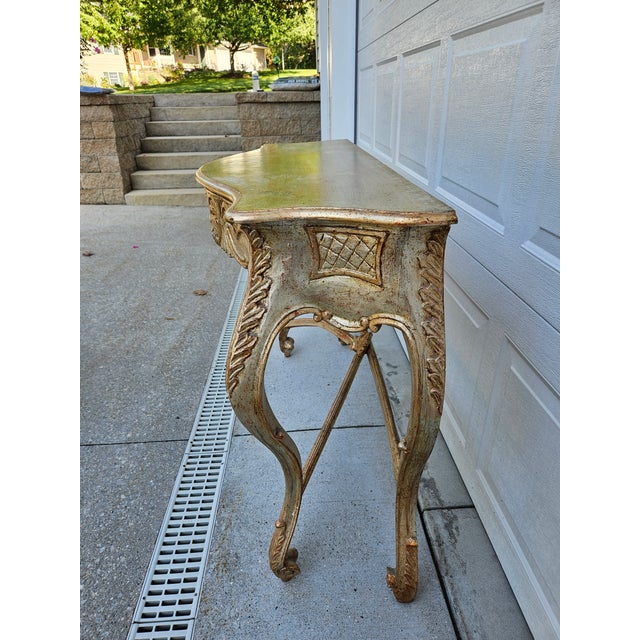 Rococo Gilded Baroque Rococo Console Table For Sale - Image 3 of 13