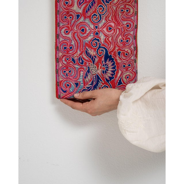 Early 20th Century Early 20th Century China Rose Textile Wall Hanging For Sale - Image 5 of 15