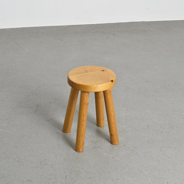 Charlotte Perriand Stool by Charlotte Perriand for Les Arcs, 1960s For Sale - Image 4 of 11