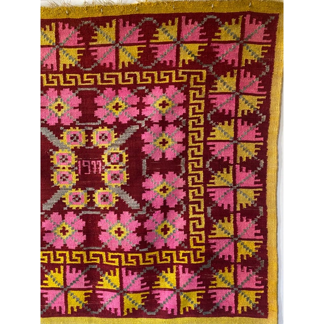 Late 20th Century C. 1977 Vintage Peruvian Andean Handwoven Wool Textile Wall Hanging For Sale - Image 5 of 11