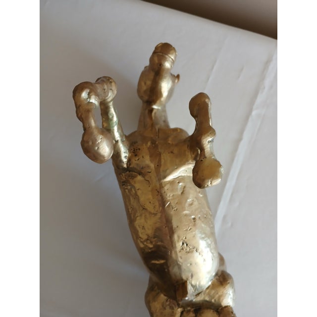 Vintage Rearing Brass Horse Statue For Sale - Image 10 of 11