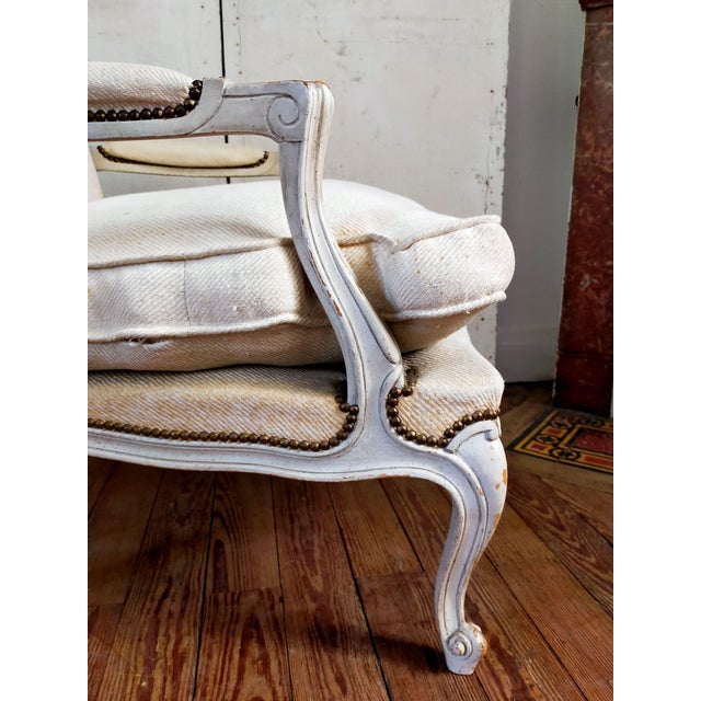 Beige Large Louis XV Style Bergère Armchairs, 1970s, Set of 2 For Sale - Image 8 of 10