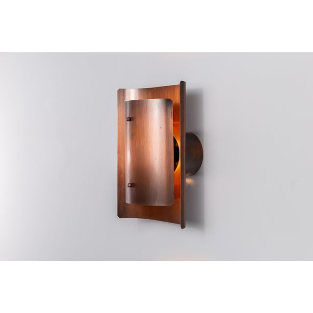 Metal Danish Copper Wall Lamp, 1960s For Sale - Image 7 of 13