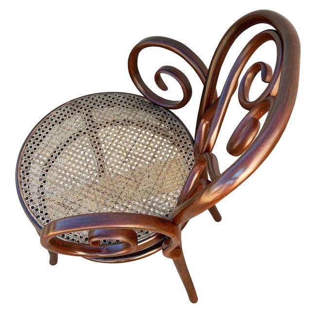 Large Victorian No.4 Bent Oak Cafe Daum Style Bentwood Armchair by Thonet, Pair For Sale - Image 9 of 9