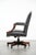 1990s English Style Black Cowhide and Wooden Chesterfield Swivel Office Chair For Sale - Image 5 of 18