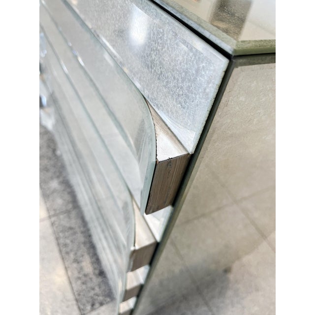 Wood 1980s Mirrored Chests of Drawers or Nightstands - A Pair For Sale - Image 7 of 11