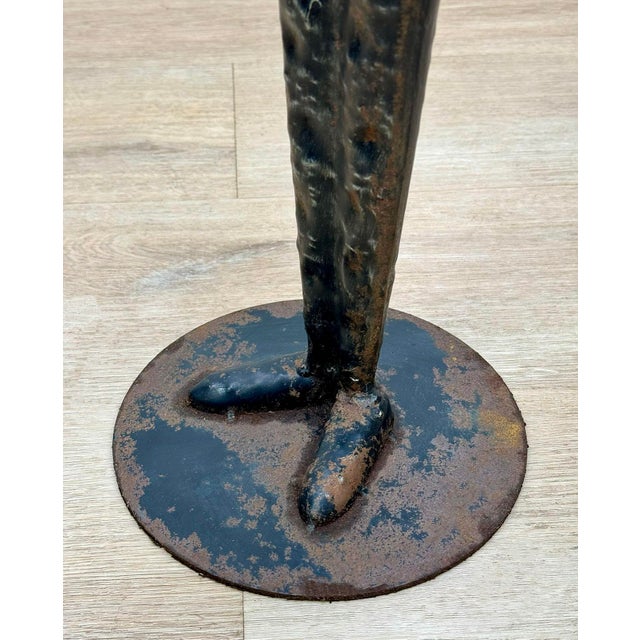 Black Vintage Brutalist Abstract Fetish Figural Metal Art Sculpture For Sale - Image 8 of 9