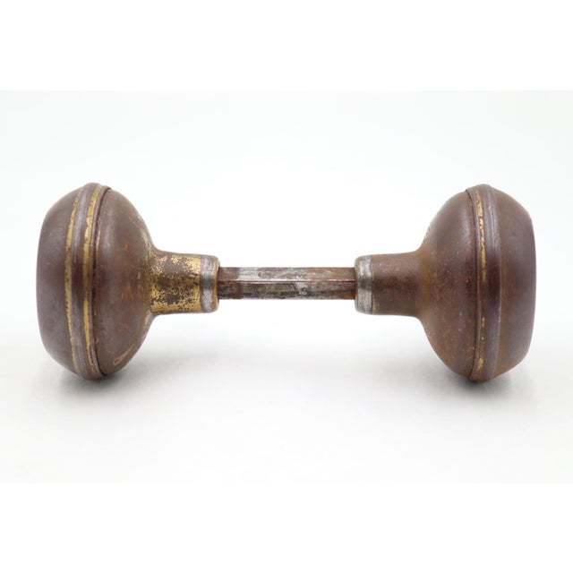 Traditional Pair of Vintage 2 In. Concentric Steel Passage Door Knobs For Sale - Image 3 of 5