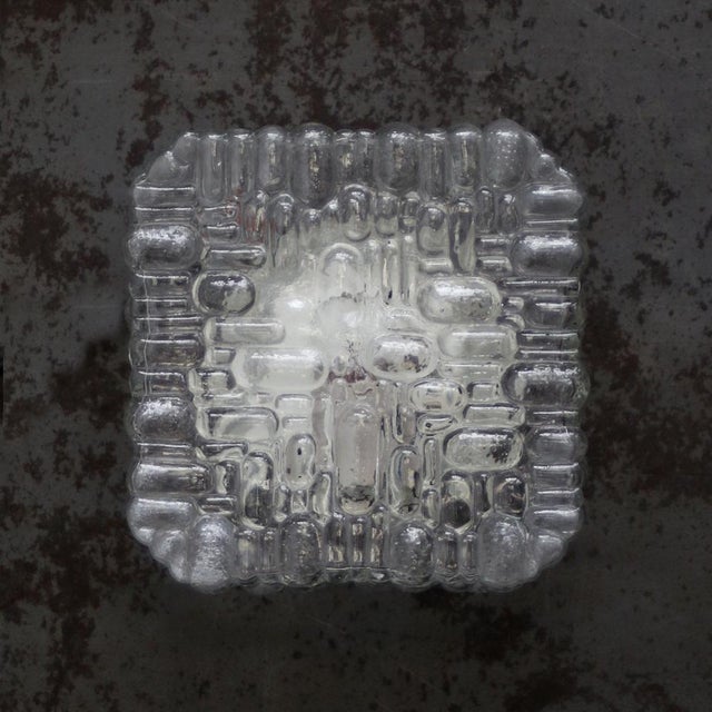 Mid-Century Modern Mid-Century Square Clear Glass Sconce For Sale - Image 3 of 7
