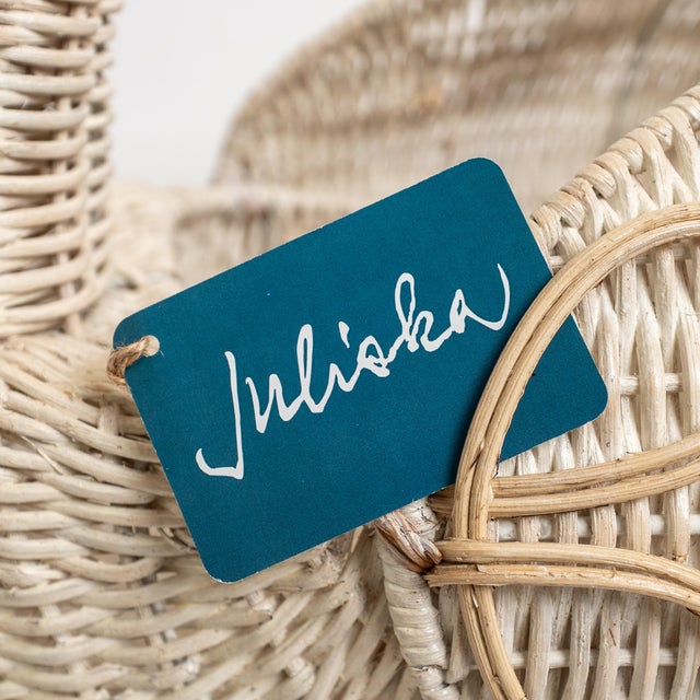 1970s 1970s Lucite Provence Rattan Swan Basket For Sale - Image 5 of 7