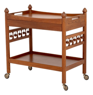 Danish Teak Rolling Tea Trolley
