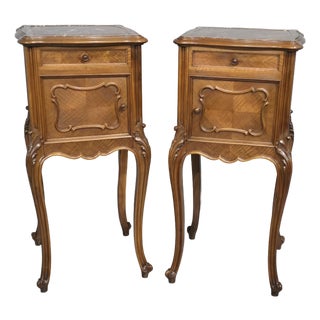 French Walnut Bedside Lamp Tables, 1880, Set of 2 For Sale