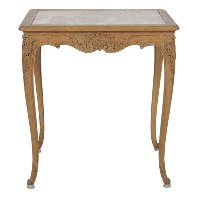 Antique French Provincial Marble Top Side Table For Sale