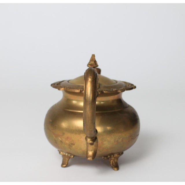 Brass Vintage Middle Eastern Etched Brass Teapot For Sale - Image 8 of 14