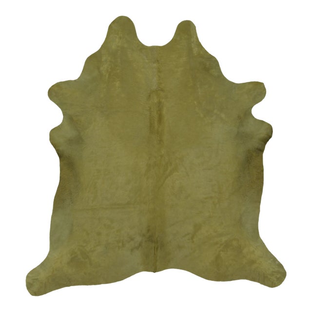 Rug & Kilim’s Contemporary Cowhide Solid Rug in Sage Green Hues For Sale